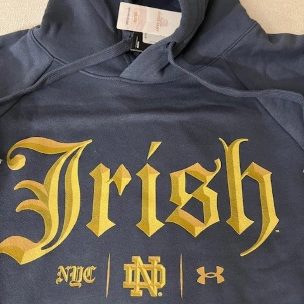 NWT Men's Under Armour Navy Notre Dame Fighting Irish 2024 Shamrock Series - Picture 2 of 3